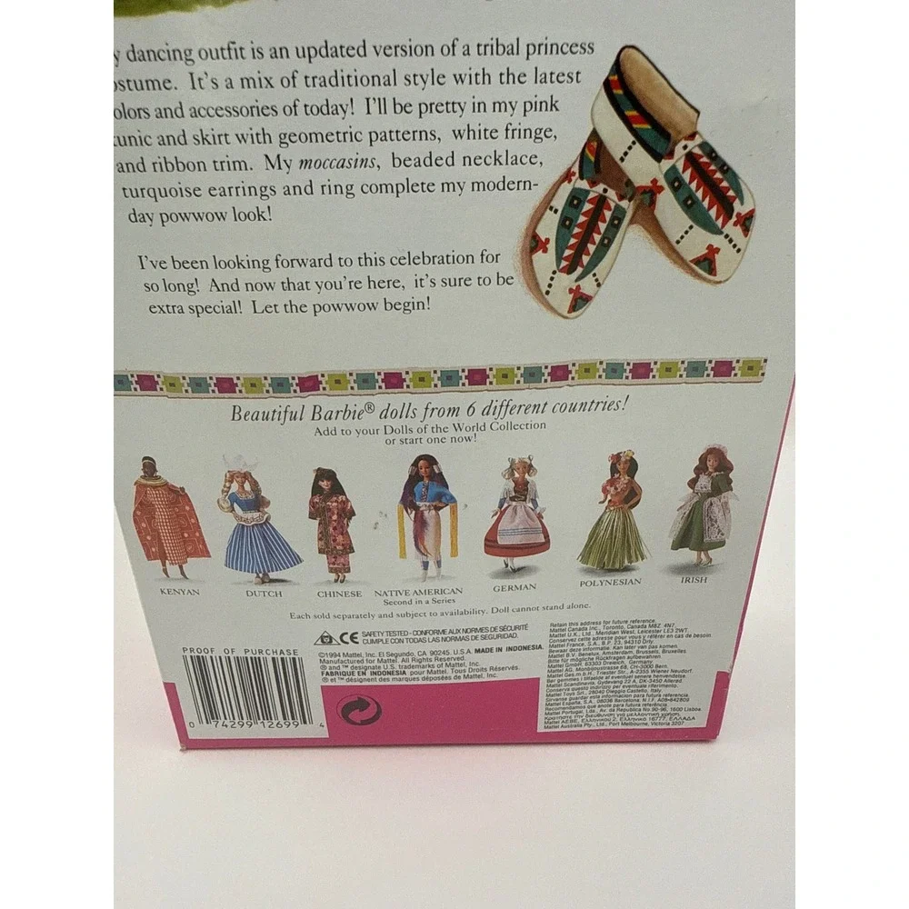 Mattel 1994 Native American Barbie 3rd Edition Dolls of the World 12699 New Box